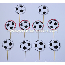 soccer printed paper pennants pattern cake topper for wedding birthday party